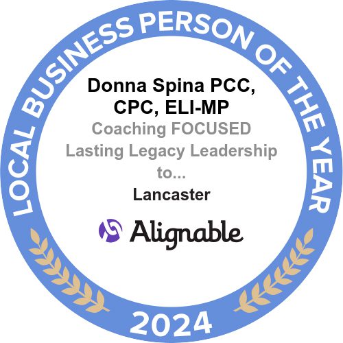 Alignable Local Person of the Year badge - Executive Leadership Coach Business Career in Pennsylvania Donna Spina Coaching InDeed